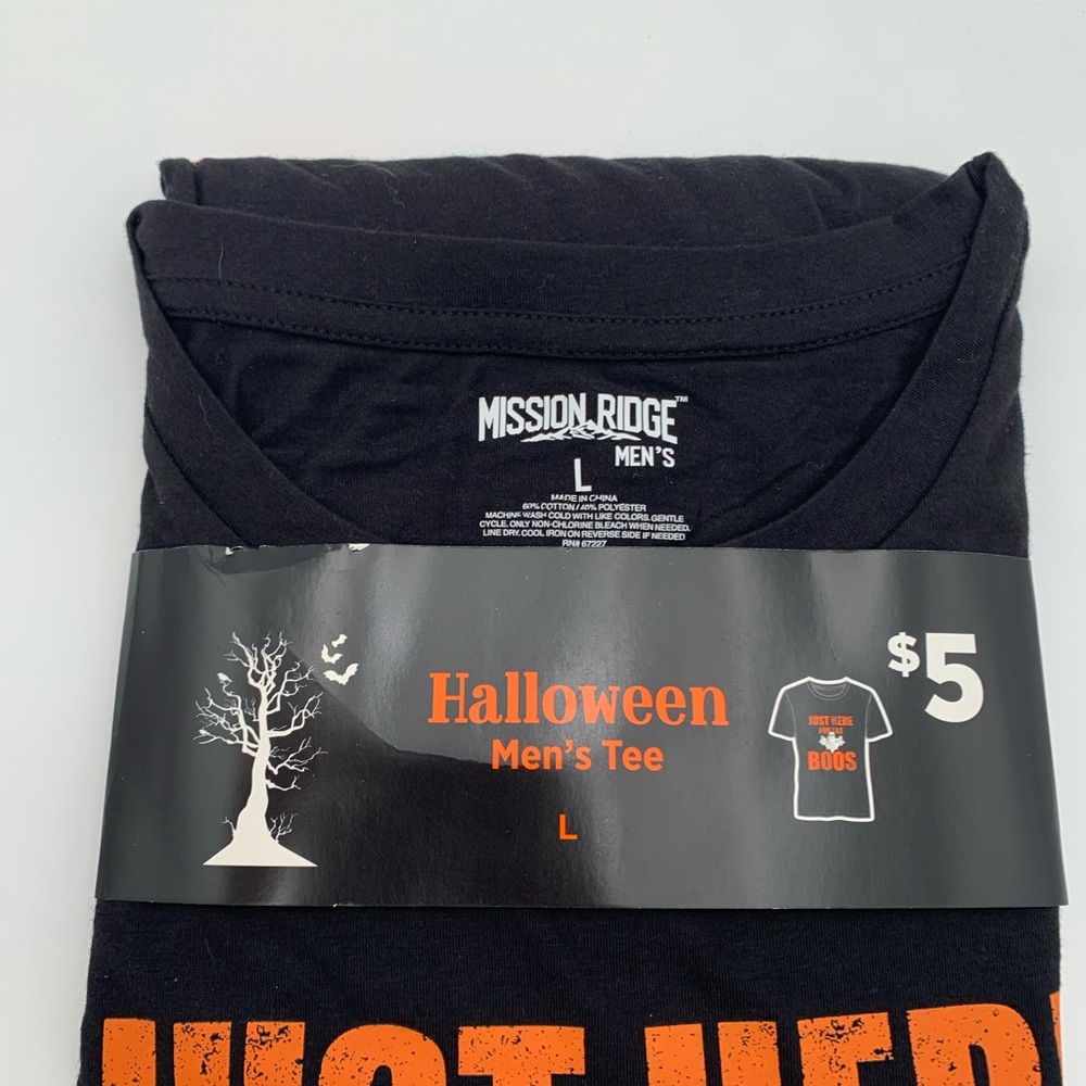 🔥 3 for $12 🔥 Men’s Halloween Black T-Shirt “Just Here For The Boos”